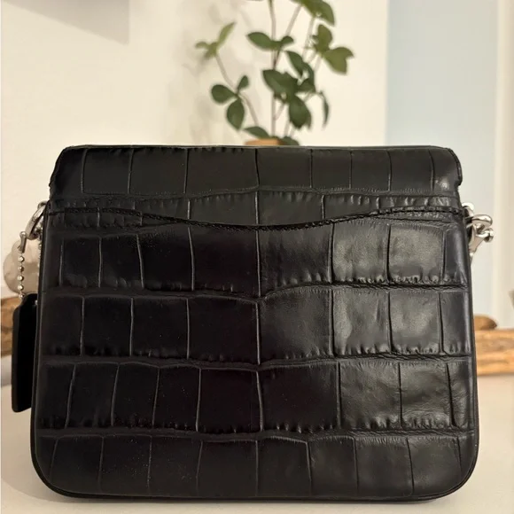 Coach Cassie 19 in Black Embossed Croc Leather - Picture 2 of 3